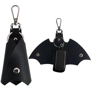 حامل مفاتيح على شكل خفاش للرجال، سلسلة مفاتيح السيارة للرجال، واقي مفتاح السيارة من الجلد، حامل مفاتيح للزوج والصديق هدايا عيد الميلاد للرجال والكريسماس، اسود، S in Kuwait