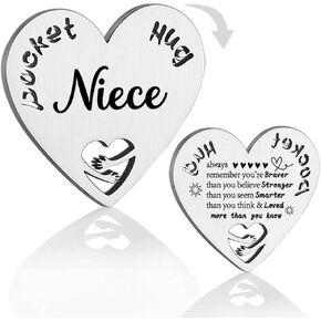 This is a Stainless Steel Pocket Hug Token, is printed with different heartwarming sentences.