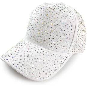 ZEDEKS بلينغ قبعة بيسبول قبعة للنساء قابل للتعديل حجر الراين رصع المجهزة قبعة رياضية التألق كريستال الصيف قبعة أنيقة على الموضة in Kuwait