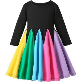 فستان للفتيات من KISSOURBABY فستان كاجوال قطني بأكمام طويلة فستان مطبوع عتيق ملابس الأميرة in Kuwait