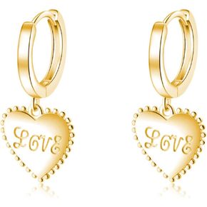 SLUYNZ Stering Silver Heart Small Hoop Earrings for Women Teen Girls Love Hoop Earrings Huggie