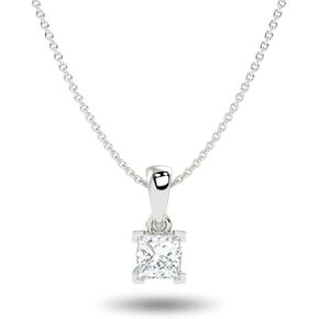 IGI Certified 1/4 to 3 Carat Princess Cut Lab Grown Diamond Square Pendant Necklace for Women in 14K Gold or 925 Sterling Silver (D-E-F/G-H, VS1-VS2, 0.25 to 3.00 cttw) 16-18 Inch Chain in Kuwait