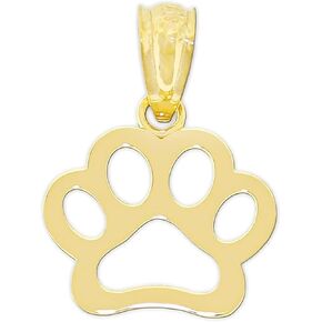 قلادة CA CHARMAMERICA Gold Dog Paw Charm - ذهب أصفر خالص عيار 10 قيراط - مجوهرات مخلب كلب in Saudi Arabia