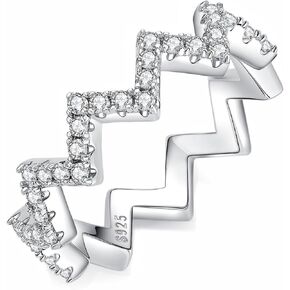 مويسانيتي كوخ 7 أحجار مويسانيتي خواتم الذكرى السنوية للنساء، 0.7 قيراط قطع مستديرة الماس 18 قيراط مطلية بالذهب الأبيض 925 الفضة الاسترليني نصف خواتم الزفاف الأبدية خاتم قابل للتكديس in Kuwait