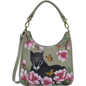 Anna by Anuschka Women's Genuine Leather Large Classic Hobo, Hand Painted Exterior