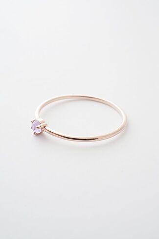 HONEYCAT Purple Amethyst Crystal Point Ring in Gold, Rose Gold, or Silver | Minimalist, Delicate Jewelry in Saudi Arabia