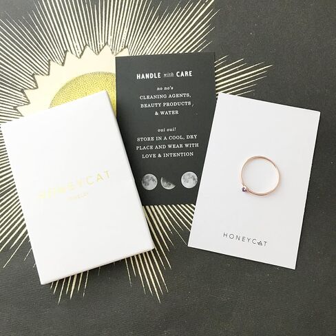 HONEYCAT Purple Amethyst Crystal Point Ring in Gold, Rose Gold, or Silver | Minimalist, Delicate Jewelry in Saudi Arabia
