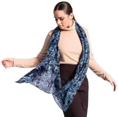 Mainie Night Ceremony Wool Scarf for Women, Australian Aboriginal Art Print, Merino Wool Scarves for Women Fashion, Rectangle Long Lightweight Head Wool Scarf for Winter Warm in Saudi Arabia