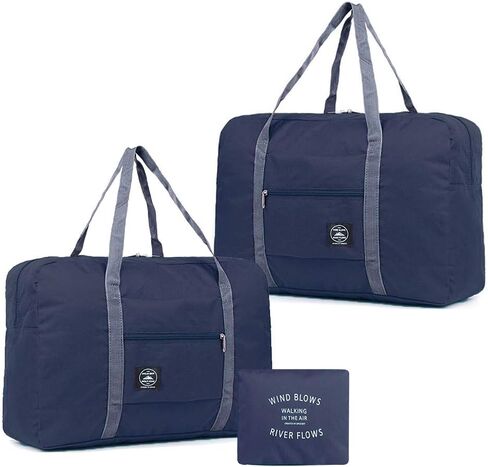 2 Pack Foldable Travel Duffel Bag, Lightweight Carry On Luggage Bag for Women and Men, Waterproof Multipurpose Sport Duffle for Sports, Gym, Vacation in Saudi Arabia