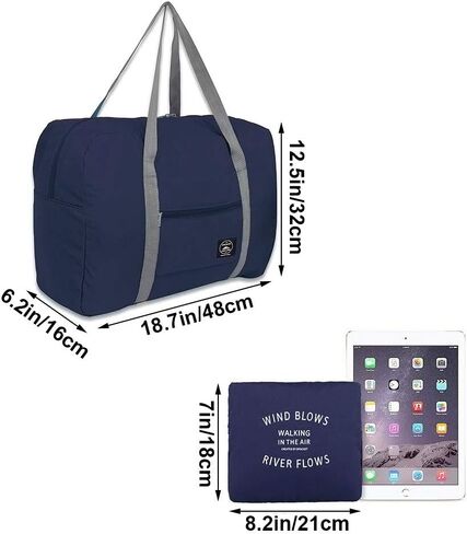 2 Pack Foldable Travel Duffel Bag, Lightweight Carry On Luggage Bag for Women and Men, Waterproof Multipurpose Sport Duffle for Sports, Gym, Vacation in Saudi Arabia