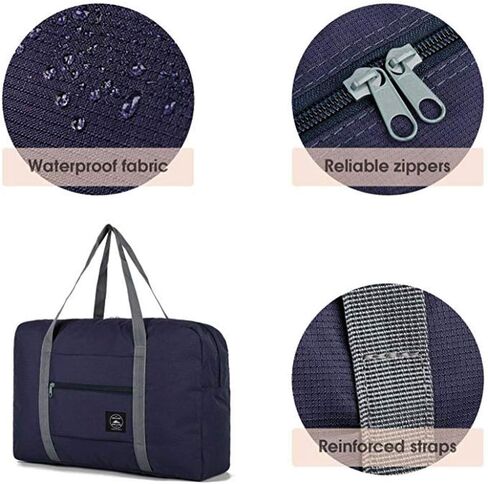 2 Pack Foldable Travel Duffel Bag, Lightweight Carry On Luggage Bag for Women and Men, Waterproof Multipurpose Sport Duffle for Sports, Gym, Vacation in Saudi Arabia