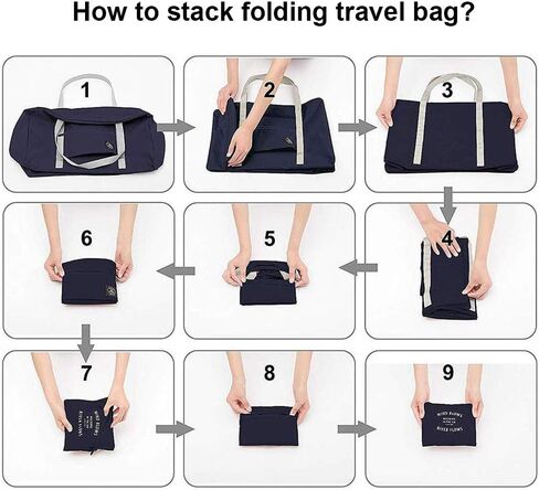 2 Pack Foldable Travel Duffel Bag, Lightweight Carry On Luggage Bag for Women and Men, Waterproof Multipurpose Sport Duffle for Sports, Gym, Vacation in Saudi Arabia