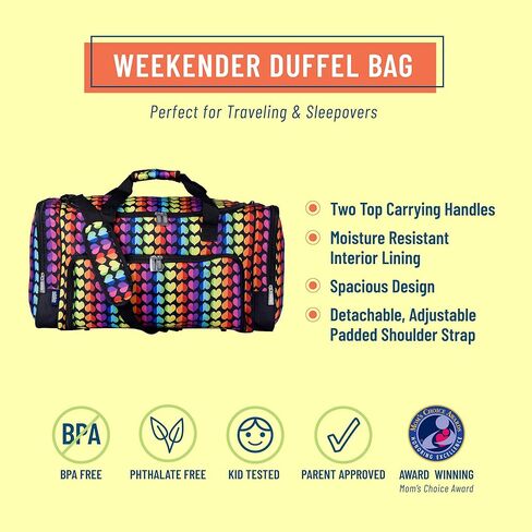 Wildkin Kids Weekender Duffel Bags for Boys & Girls, Perfect for Sleepovers and Travel Duffel Bag for Kids, Carry-On Size & Ideal for School Practice or Weekend Travel Bag in Kuwait
