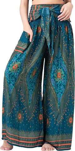 بنطال B BANGKOK PANTS للسيدات بنطال بوهو بالازو لليوجا واسع الساق in Saudi Arabia