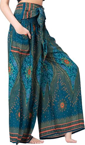 بنطال B BANGKOK PANTS للسيدات بنطال بوهو بالازو لليوجا واسع الساق in Saudi Arabia