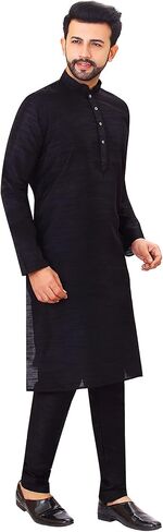Tathastu Mens Emboridered Silk Kurta Pyjama Set in Kuwait