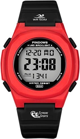 ساعات بيندوس للنساء، ساعة رياضية رقمية 50 متر مقاومة للماء بإضاءة خلفية LED وتقويم مع ساعة منبه. in Kuwait