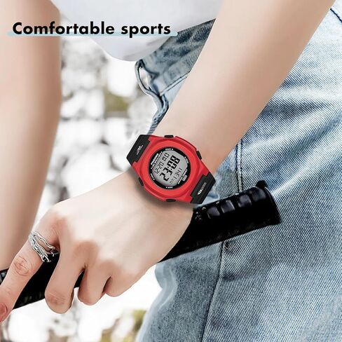 ساعات بيندوس للنساء، ساعة رياضية رقمية 50 متر مقاومة للماء بإضاءة خلفية LED وتقويم مع ساعة منبه. in Kuwait