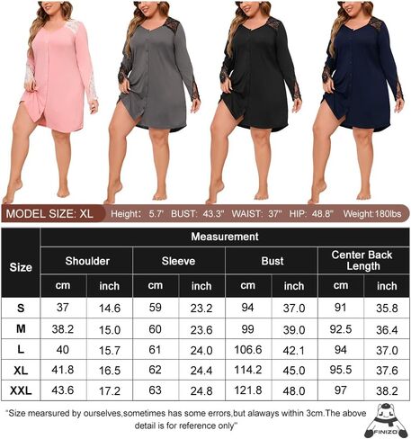 قمصان نوم FINIZO للنساء بأزرار سفلية وقمصان نوم قصيرة الأكمام وملابس نوم ناعمة in Kuwait