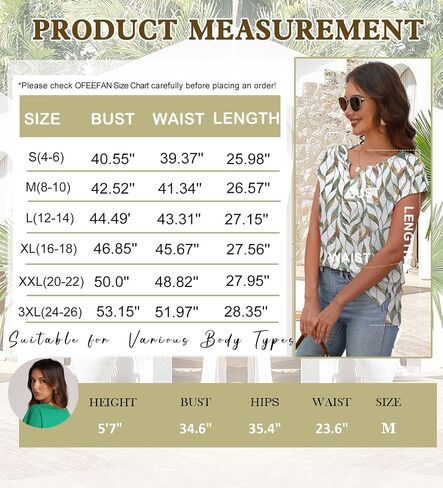 OFEEFAN Women's Cap Sleeve Shirts Casual Summer V Neck Tunic Tops Loose Tshirts Side Slit S-3XL in Kuwait