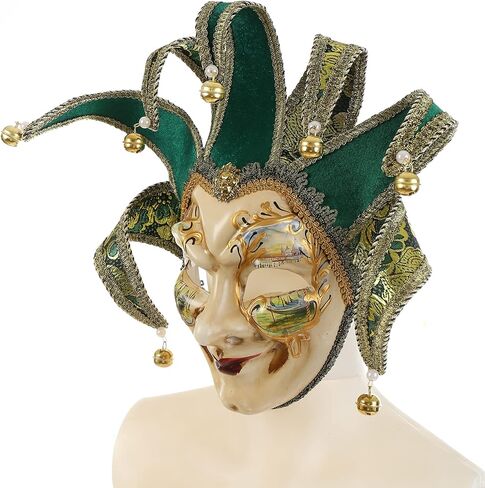 قناع Quligeta Masquerade Venetian Jester Mask Music Mardi Gras مجموعة فنية لتزيين الحائط in Kuwait