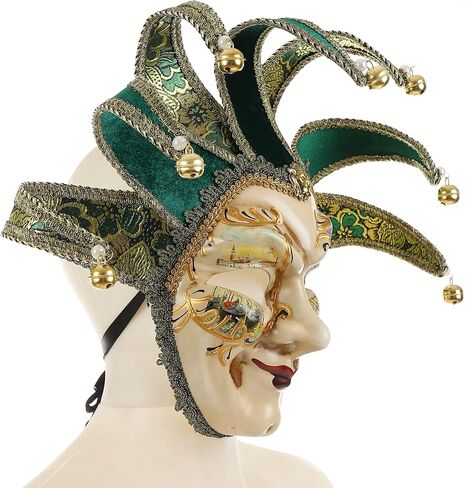 قناع Quligeta Masquerade Venetian Jester Mask Music Mardi Gras مجموعة فنية لتزيين الحائط in Kuwait