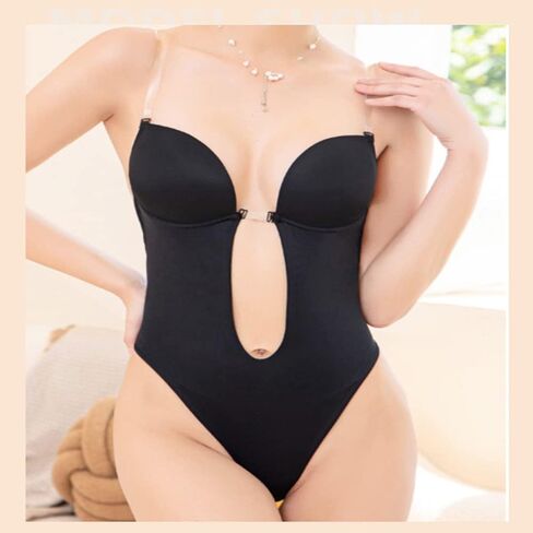 Gasin Women's Sexy Lingerie - V Open Back - Invisible Shoulder Strap - Bra Bodysuit - Evening Dress Bodysuit in Saudi Arabia