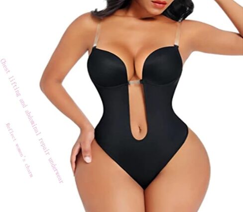 Gasin Women's Sexy Lingerie - V Open Back - Invisible Shoulder Strap - Bra Bodysuit - Evening Dress Bodysuit in Saudi Arabia