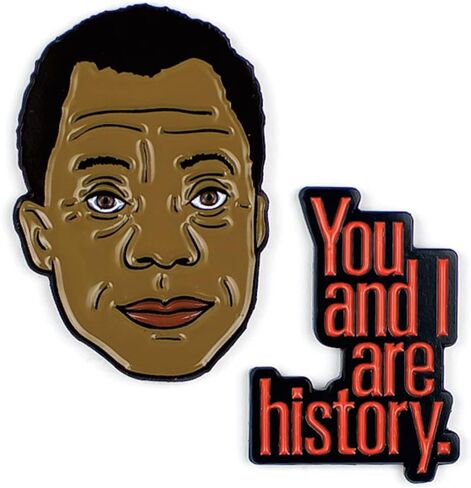 The Unemployed Philosophers Guild James Baldwin and History Enamel Pin Set - Strong Rubber Backing Clasps in Saudi Arabia