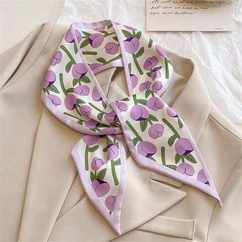QTMY 4 Pack Purse Scarf for Bags Silk Head Scarf for Hair Handbag Women Scarfs Band Hair Neck Scarves Fashion Gifts,12 in Kuwait