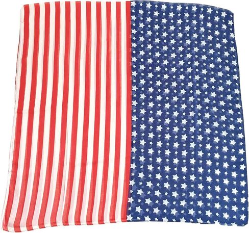 Lina & Lily Patriotic Flag Print Scarf Shawl Wrap Lightweight in Saudi Arabia