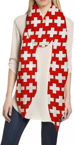 Lina & Lily Patriotic Flag Print Scarf Shawl Wrap Lightweight in Saudi Arabia