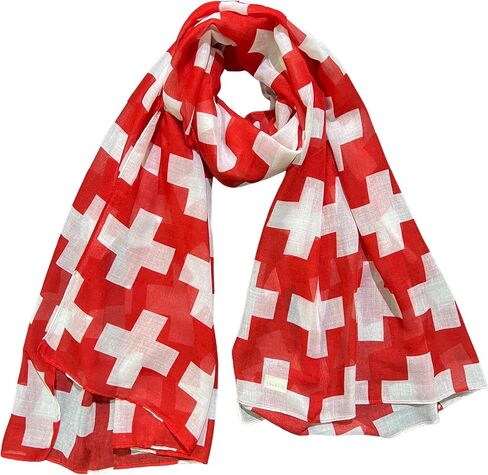 Lina & Lily Patriotic Flag Print Scarf Shawl Wrap Lightweight in Saudi Arabia
