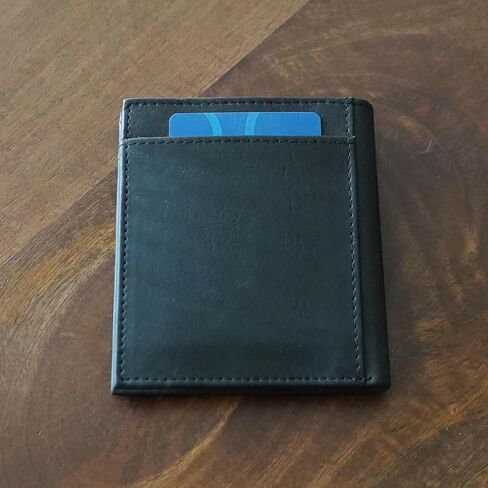 محفظة AG Wallets جلدية رفيعة بتقنية RFID وحامل بطاقات، وفتحتان لبطاقة الهوية، وفتحات متعددة لبطاقات الائتمان، ومقصورة واحدة للفواتير (BlackNapa) in Kuwait