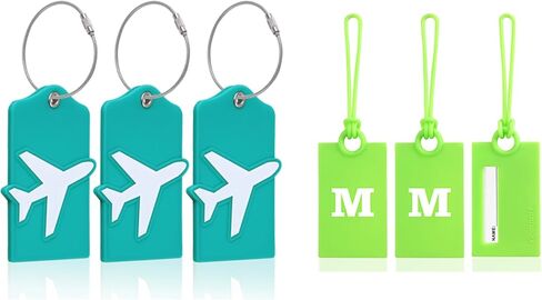 بطاقات الأمتعة Vigorport مع بطاقة هوية الاسم، وبطاقات الأمتعة الأولية لحقيبة السفر، 3 عبوات من علامات الأمتعة القابلة للانحناء بلون نيون ساطع وعلامات الأمتعة الأولية M in Kuwait