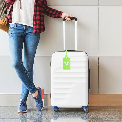 بطاقات الأمتعة Vigorport مع بطاقة هوية الاسم، وبطاقات الأمتعة الأولية لحقيبة السفر، 3 عبوات من علامات الأمتعة القابلة للانحناء بلون نيون ساطع وعلامات الأمتعة الأولية M in Kuwait