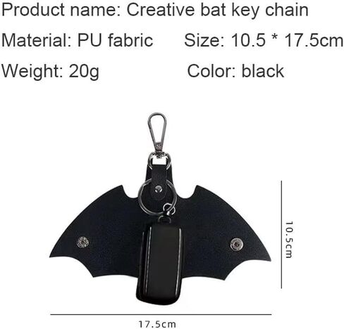 حامل مفاتيح على شكل خفاش للرجال، سلسلة مفاتيح السيارة للرجال، واقي مفتاح السيارة من الجلد، حامل مفاتيح للزوج والصديق هدايا عيد الميلاد للرجال والكريسماس، اسود، S in Kuwait