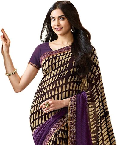 Mohit Creations Women's Partywear Printed Saree with Unstitched Blouse in Saudi Arabia