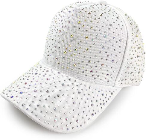 ZEDEKS بلينغ قبعة بيسبول قبعة للنساء قابل للتعديل حجر الراين رصع المجهزة قبعة رياضية التألق كريستال الصيف قبعة أنيقة على الموضة in Kuwait