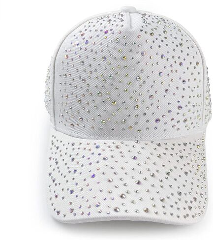 ZEDEKS بلينغ قبعة بيسبول قبعة للنساء قابل للتعديل حجر الراين رصع المجهزة قبعة رياضية التألق كريستال الصيف قبعة أنيقة على الموضة in Kuwait