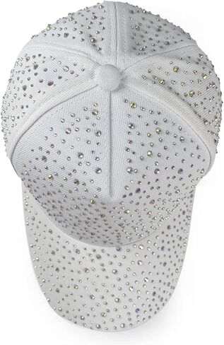 ZEDEKS بلينغ قبعة بيسبول قبعة للنساء قابل للتعديل حجر الراين رصع المجهزة قبعة رياضية التألق كريستال الصيف قبعة أنيقة على الموضة in Kuwait