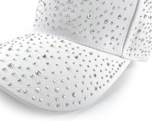 ZEDEKS بلينغ قبعة بيسبول قبعة للنساء قابل للتعديل حجر الراين رصع المجهزة قبعة رياضية التألق كريستال الصيف قبعة أنيقة على الموضة in Kuwait