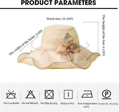 Lace Beige Sun Hat Women|UV Radiation protectionHat| Mulberry Silk Style Big Brim Hat|with Sweatband and Windproof Cord in Saudi Arabia