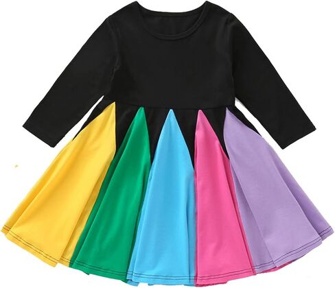 فستان للفتيات من KISSOURBABY فستان كاجوال قطني بأكمام طويلة فستان مطبوع عتيق ملابس الأميرة in Kuwait