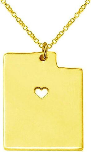 Meiligo 18K Gold Silver Country Map Charm Pendant State of Utah Map Necklace Jewelry in Saudi Arabia