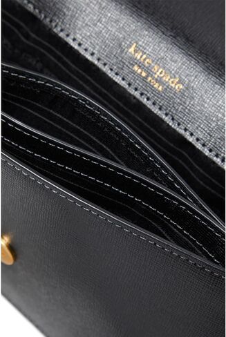 Kate Spade New York Morgan Bow Embellished Saffiano Leather Flap Chain Wallet Black One Size, Black, One size in Saudi Arabia