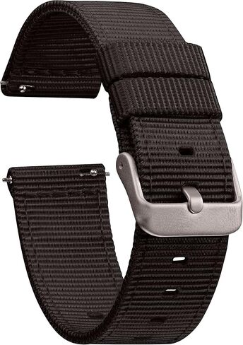 GadgetWraps 18mm Nylon Watch Band with Quick Release Pins – Compatible with Speidel, Daniel Wellington, Wristology – 18mm Nylon Watch Band (Black, 18mm) in Kuwait