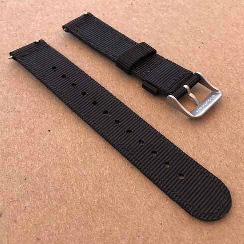 GadgetWraps 18mm Nylon Watch Band with Quick Release Pins – Compatible with Speidel, Daniel Wellington, Wristology – 18mm Nylon Watch Band (Black, 18mm) in Kuwait
