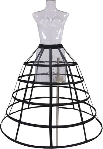 MYAYD Women's Hollow Pannier Hoop Underskirt 5 layer A shape A-line Bustle Petticoat for Royal Gown Ball dress in Saudi Arabia