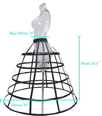 MYAYD Women's Hollow Pannier Hoop Underskirt 5 layer A shape A-line Bustle Petticoat for Royal Gown Ball dress in Saudi Arabia